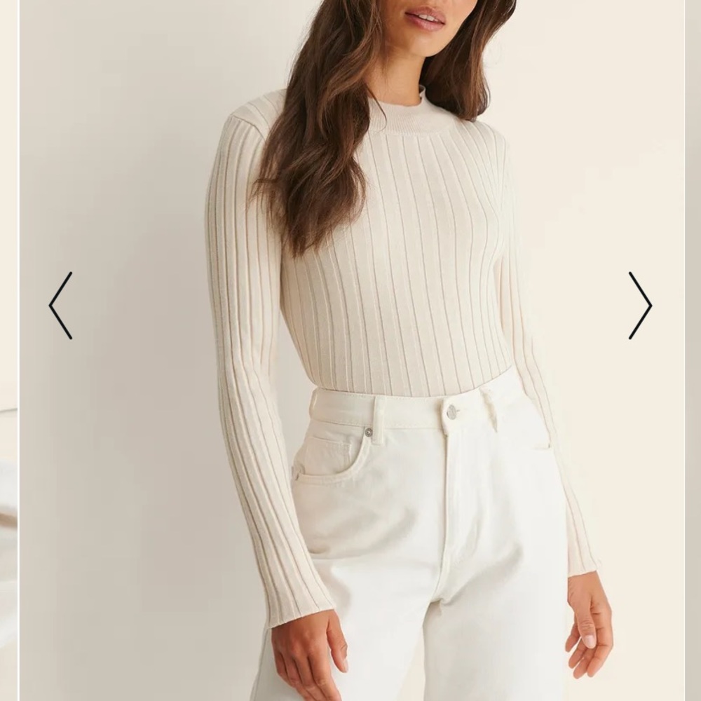 NA-KD Ribbed High Neck Knitted Sweater